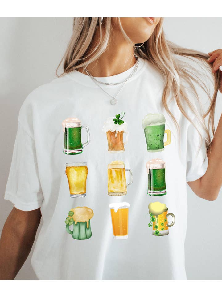 NVC Ecommerce LLC - Wholesale T-Shirt (Graphic) - Women's - St. Patricks Day Beer Sweatshirt, Green Lucky Beer Shirt 1