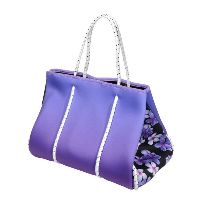 Calla Products - Wholesale Tote Bag - Women's - New! Preppy Neoprene Tote Bag Travel Beach with Zipper Pouch9