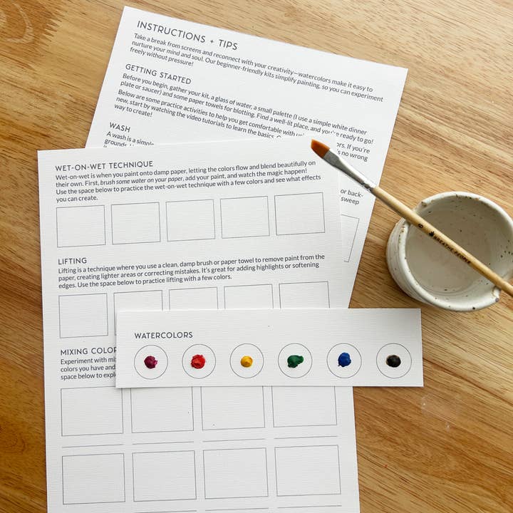Breathe People - Wholesale DIY Craft Kit - All-In-One Beginner Watercolor Kit - Wildflowers