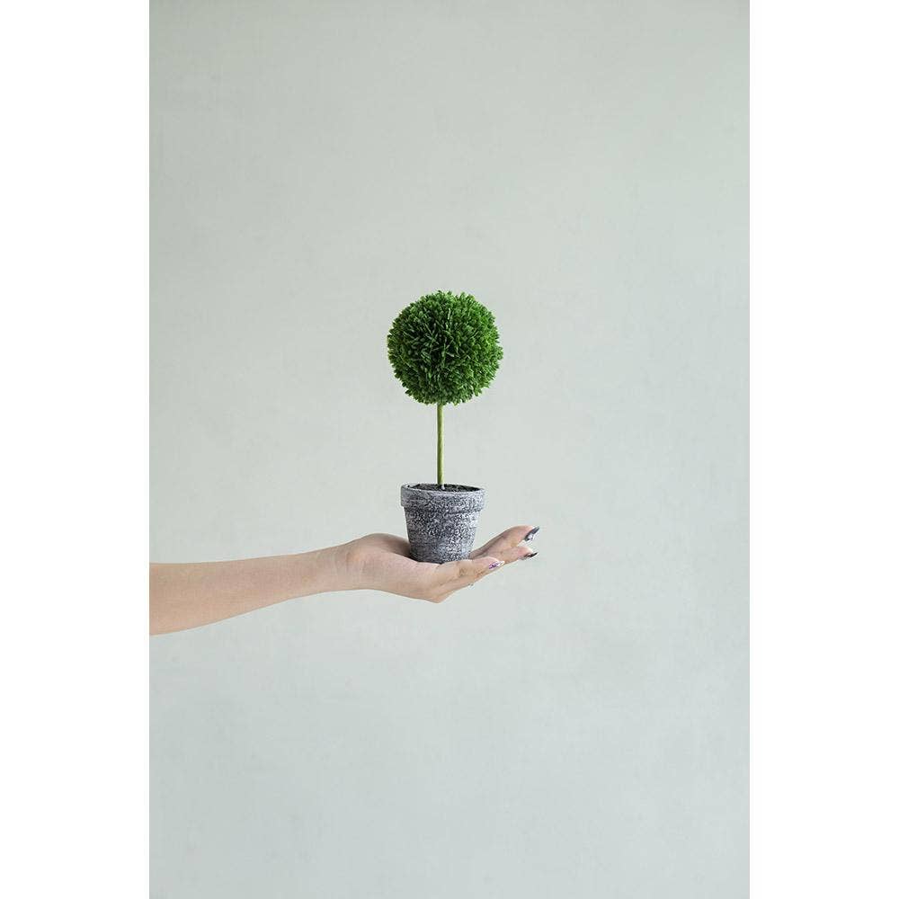 A&B Home Group Inc. - Wholesale Artificial Plant - S/3 D3x9.5" Mini Faux Potted Boxwood Topiaries - Charcoal1