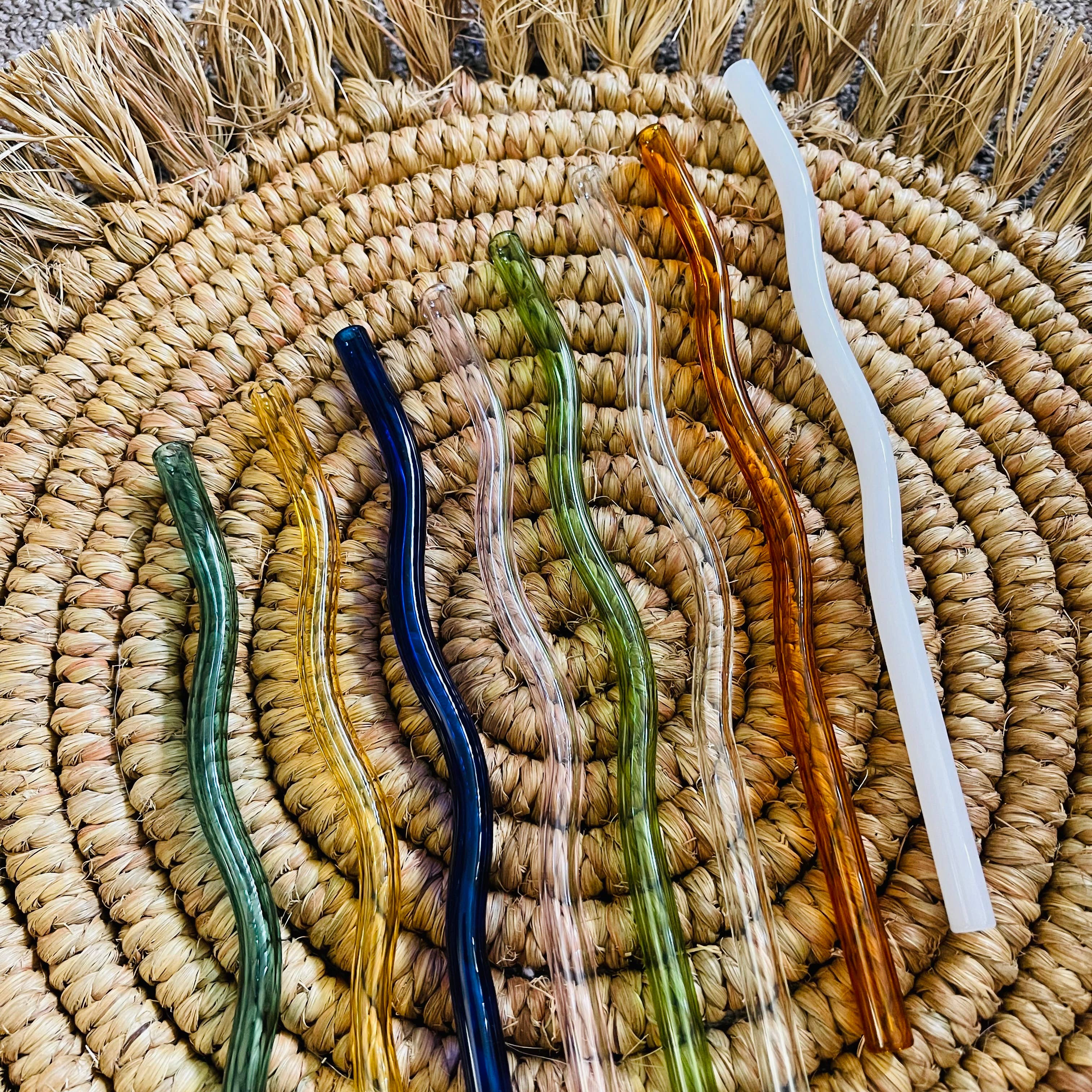 KuriArt Designs – wholesale Drinking straw – Wavy Reusable Glass Straws14