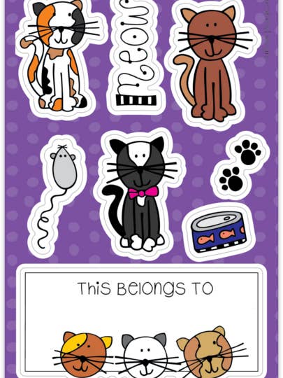 Folha de Autocolantes - Gatos por atacado de Laura Kelly Stickers