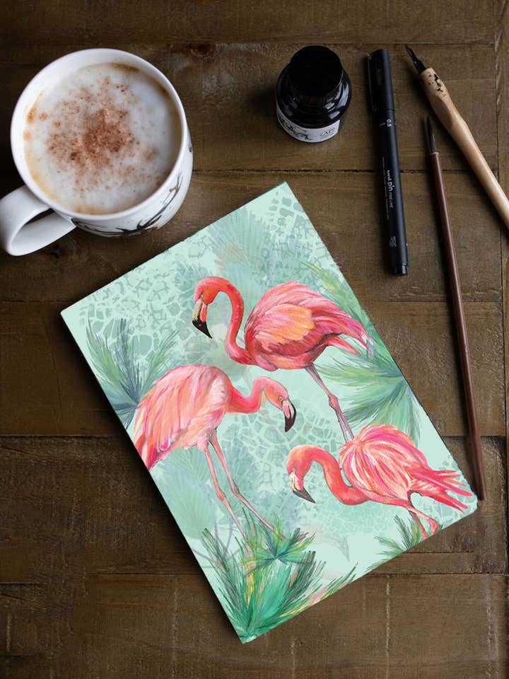 Cuaderno de Tapa Blanda A5 Flamingo Perfect Bound para venta al por mayor de Dollyhotdogs