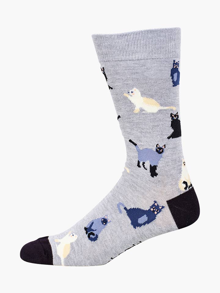 MENS CATS BAMBOO SOCK for wholesale by Bamboozld