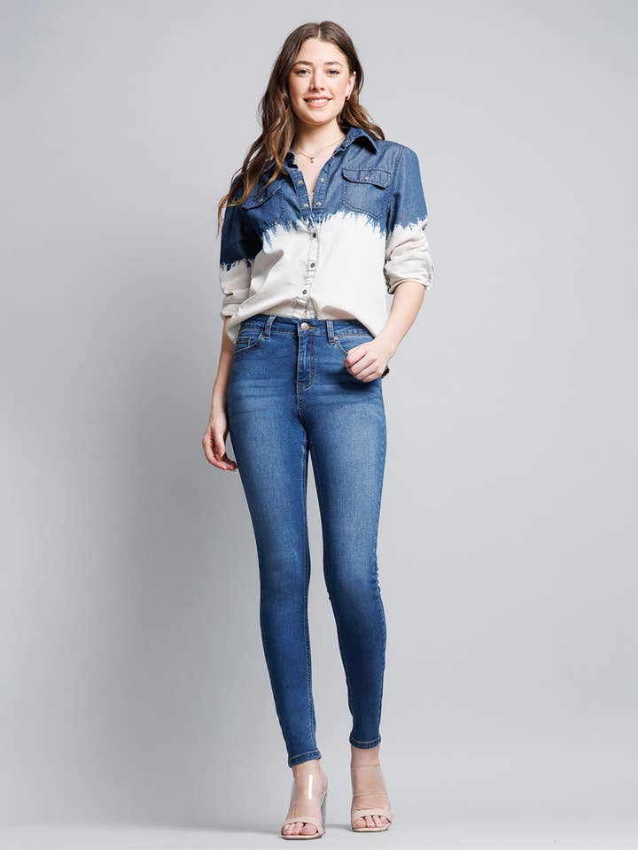 MEDIUM FÖRPACKNING 5-ficks Klassiska Ankellånga Skinny Jeans EP3105 för wholesale på Faire
