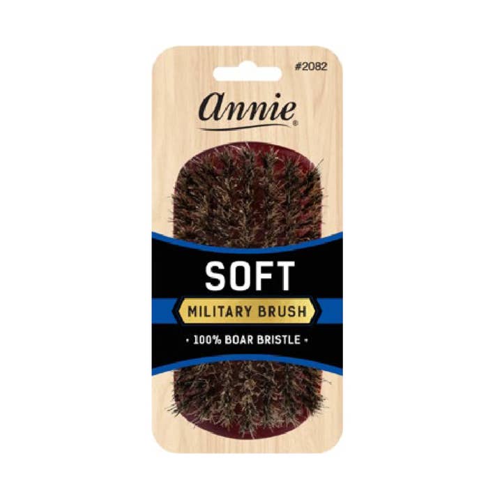 Brosse militaire douce Annie 100 % poils de sanglier, brun foncé pour la vente par Annie International, Inc.