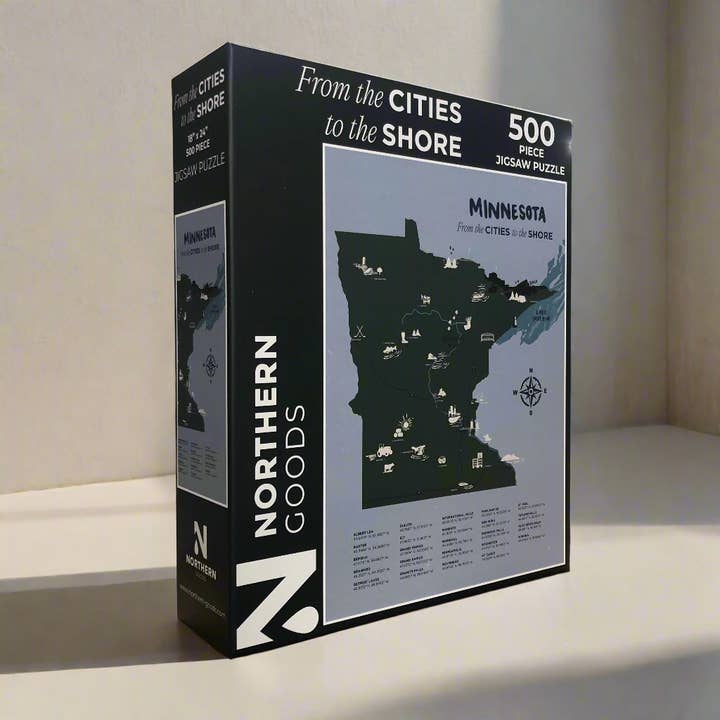 Minnesota: From the Cities to the Shore Puzzle for wholesale by Northern Goods