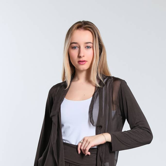 Ansley Silk Front Tie Wrap (BQ233) for wholesale by TINA Stephens Italy/Tees By Tina