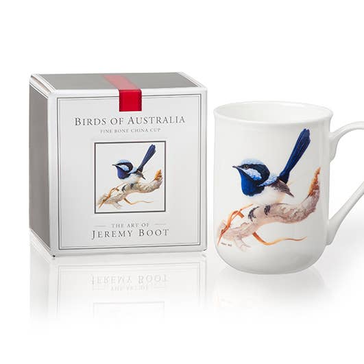 Bone China Cups - Blue Wren for wholesale by Jeremy Boot Collections