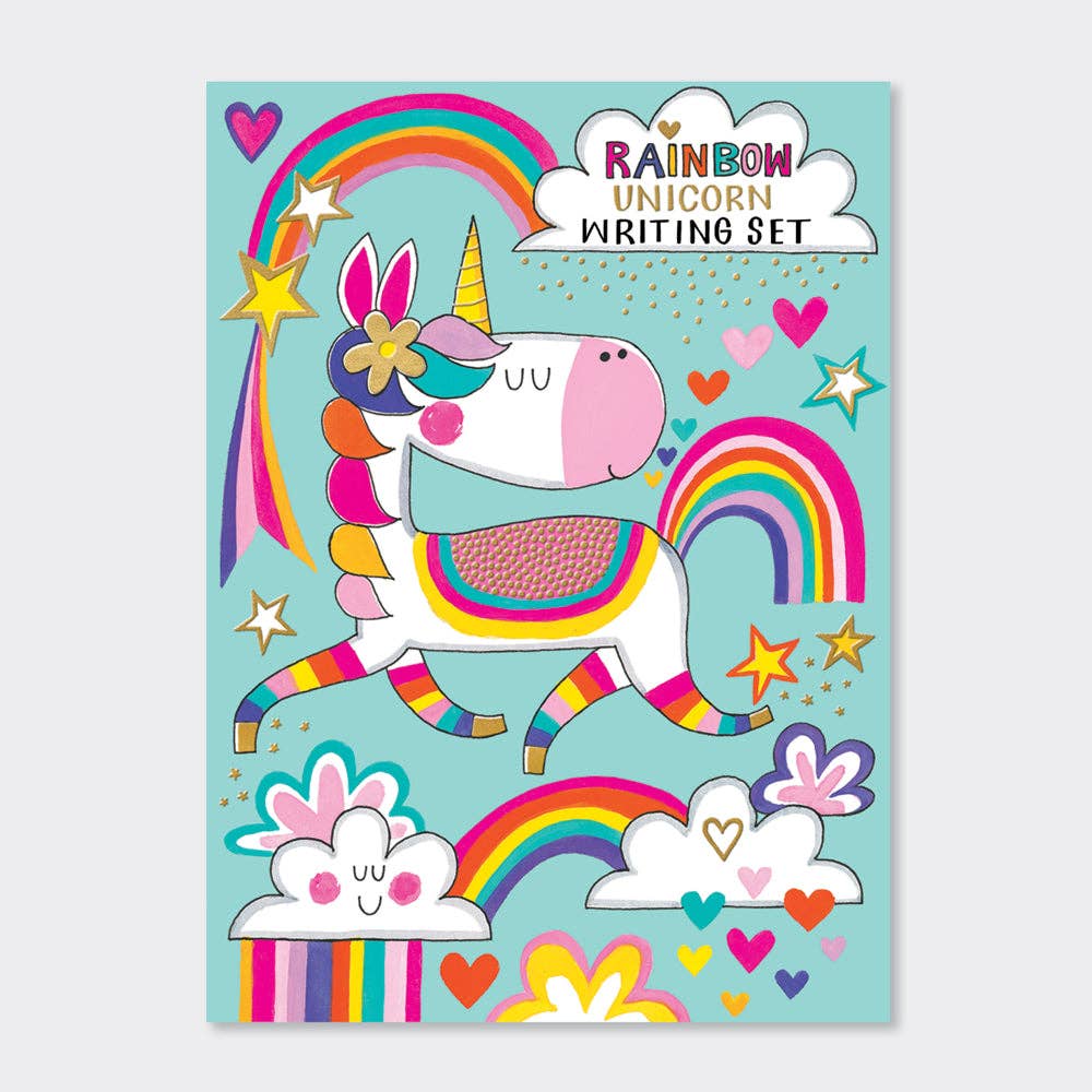 Rachel Ellen Designs – wholesale Stationery/notecard set – Writing Set - Rainbow Unicorn0
