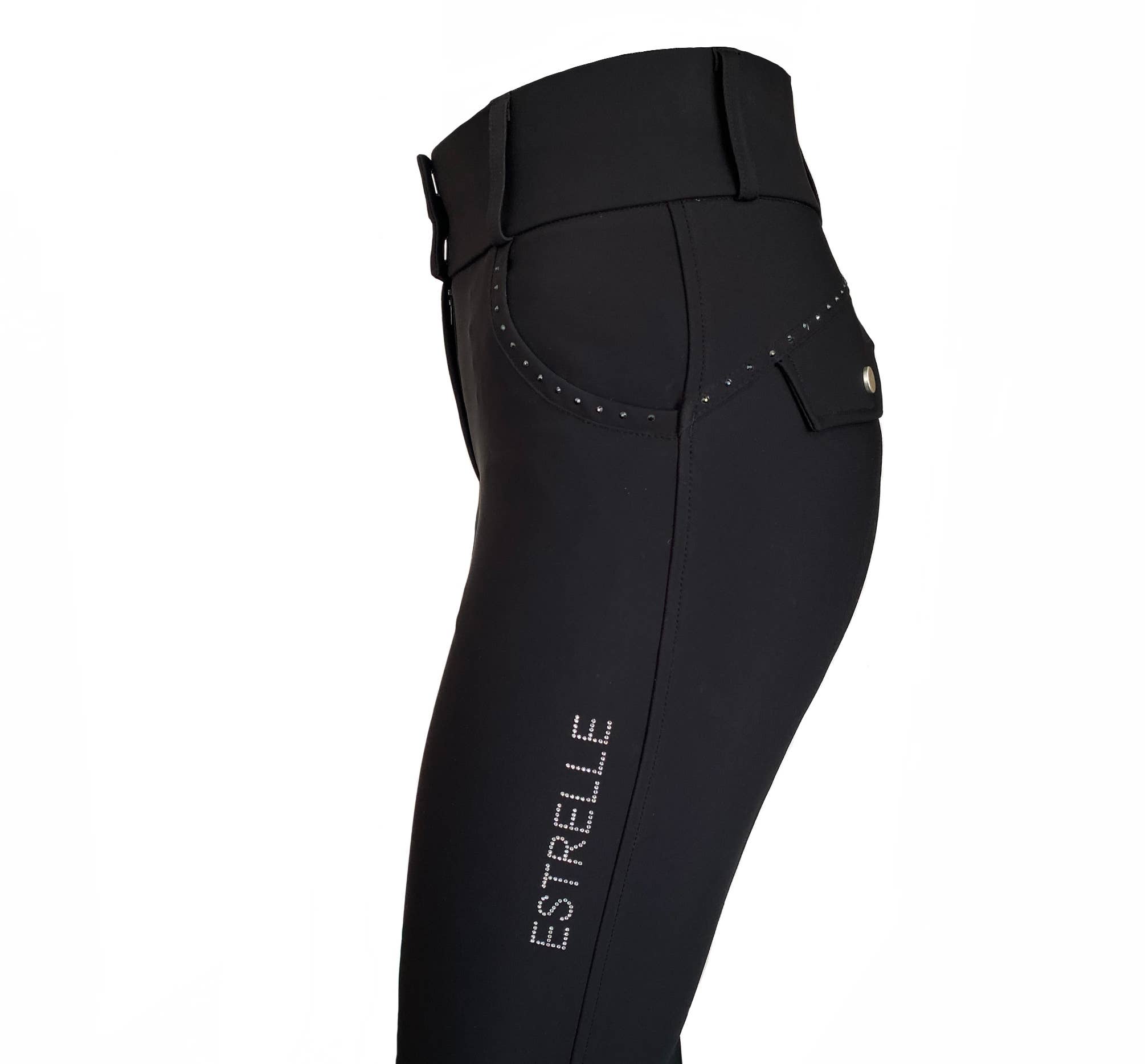 ESTRELLE – Engroshandel Sports-/loungeleggings – til kvinder – Estrelle Signature ridetights med fuld silikonegreb i sort1