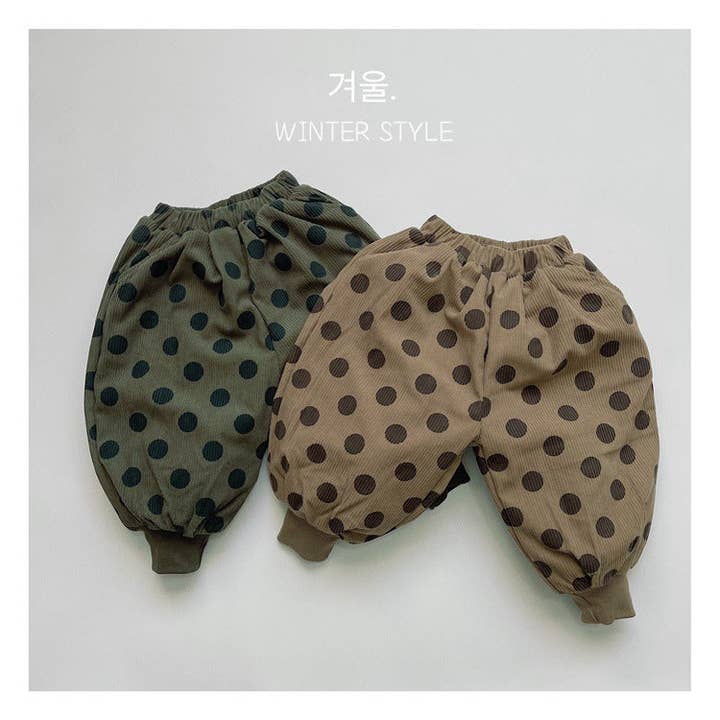 Retro Kinder Cordhosen mit Punkten Lässige Winterhosen für den Großhandel von VERDAVUE