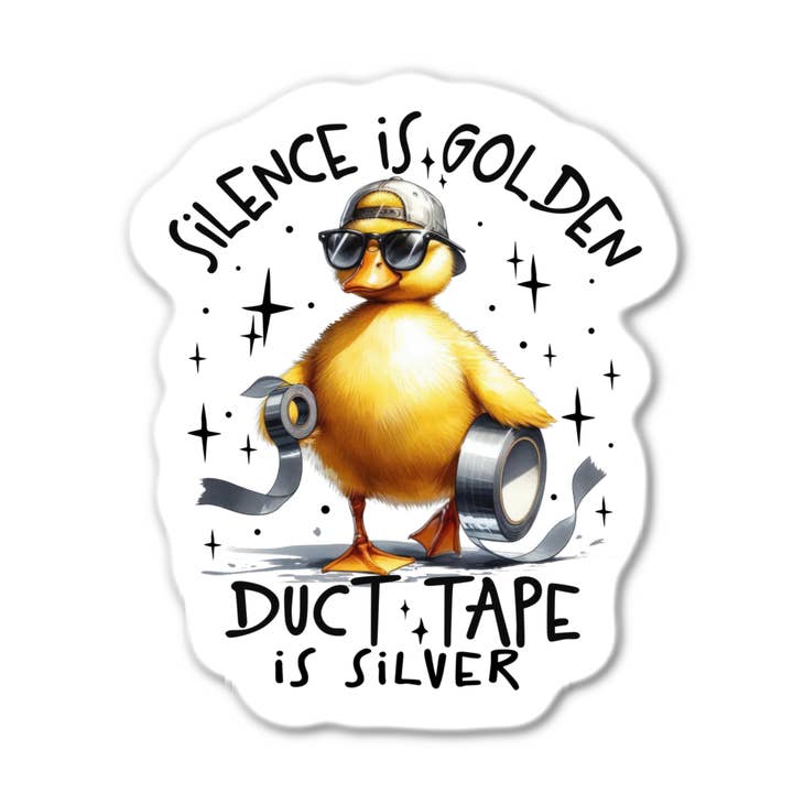 Stick-It Expressions - Wholesale Phone & Laptop Stickers - Silence Is Golden Duct Tape Is Silver0
