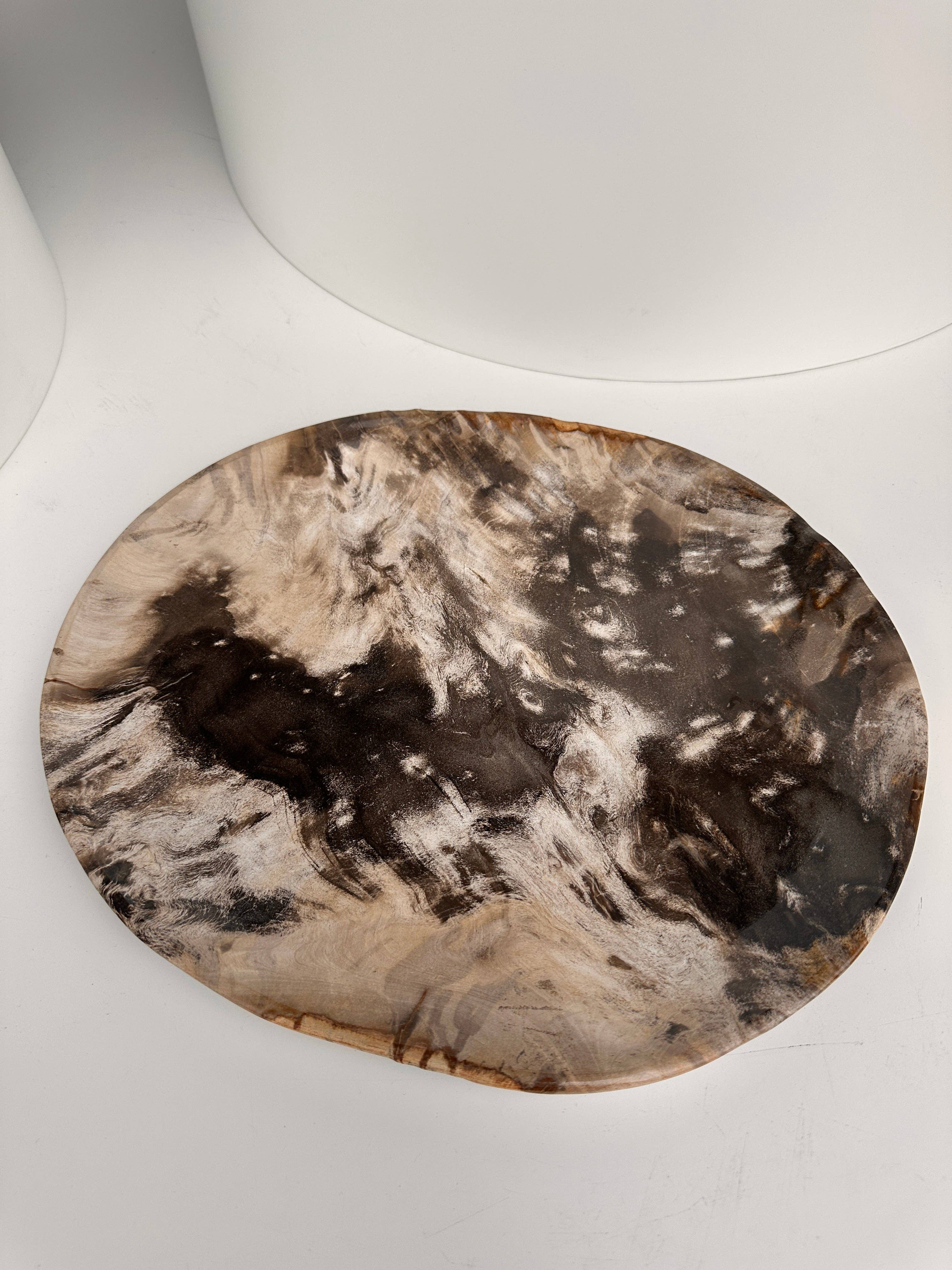 Office Objets - Vente Assiettes/plats/bols de décoration - Très grand vide poche ou plat en bois pétrifié15