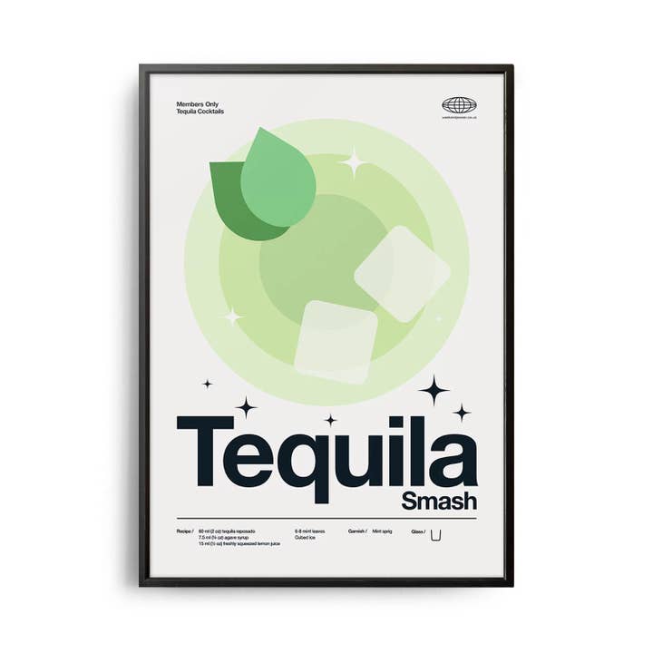 Póster de Cóctel Tequila Smash de Estilo Moderno de Mediados de Siglo para venta al por mayor de Weekend Concept
