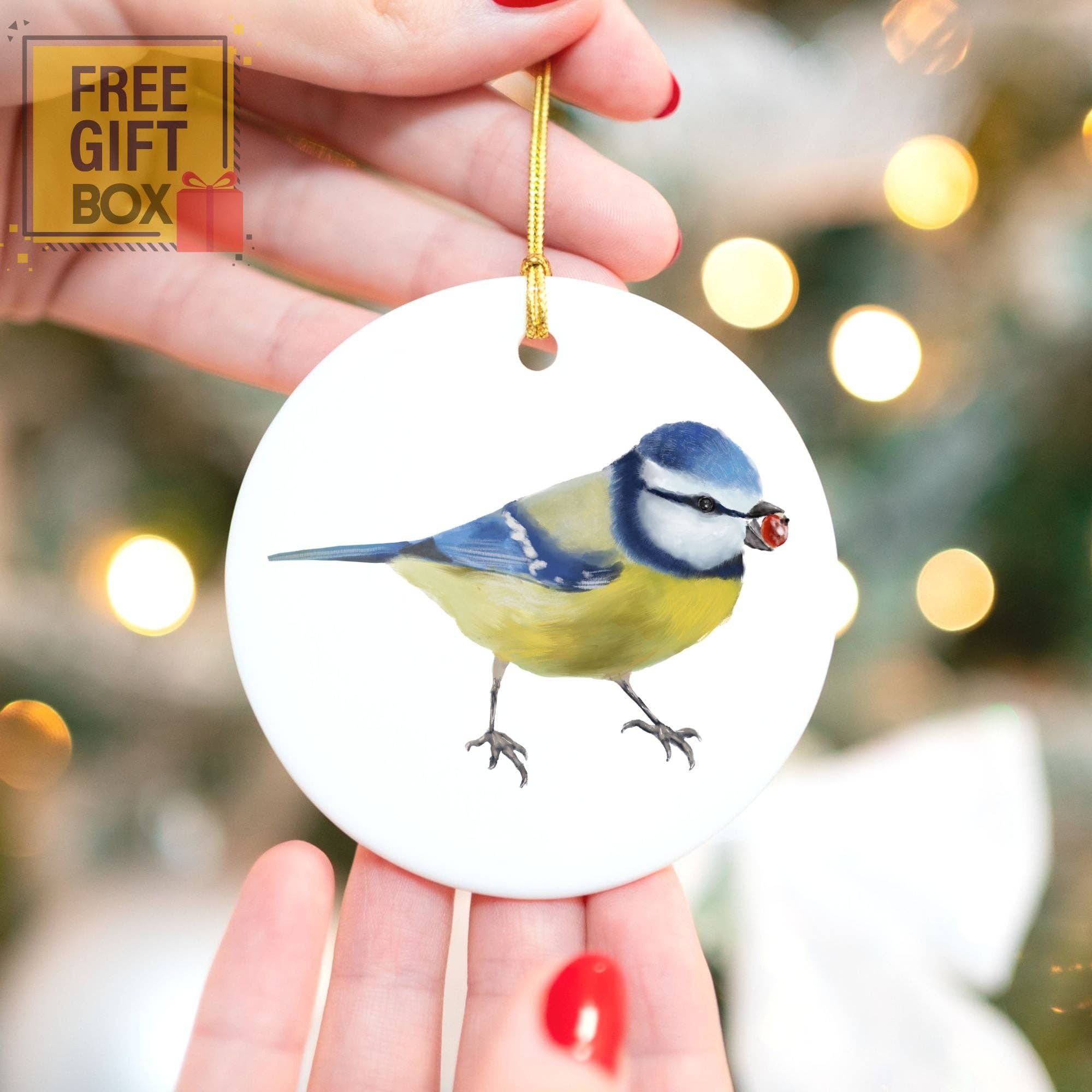 MerikaArt – wholesale Ornament – Blue Tit Ceramic Ornament4
