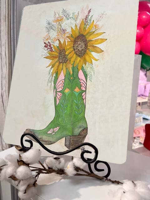 Cutting Board - Flowers ta Boot for wholesale by DOLLY ESTELLE