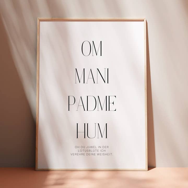 Affiche Mani Padme Om (A3 et A2) pour la vente par BaliMagicCompany