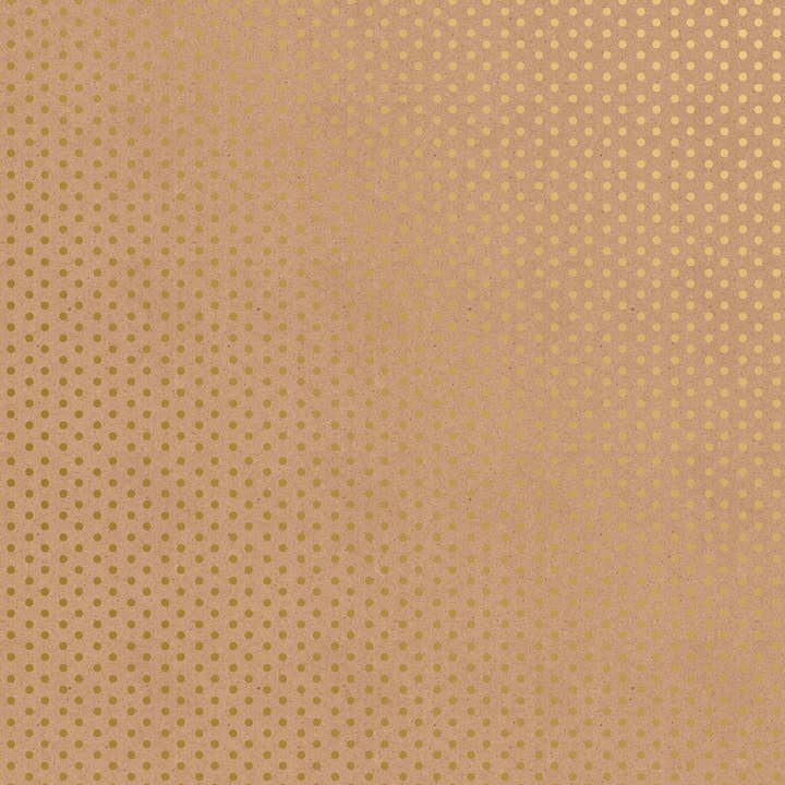 Jillson & Roberts - Wholesale Wrapping Paper Roll - Gold Dot & Stripe on Kraft Wrap - Jumbos CLOSEOUT