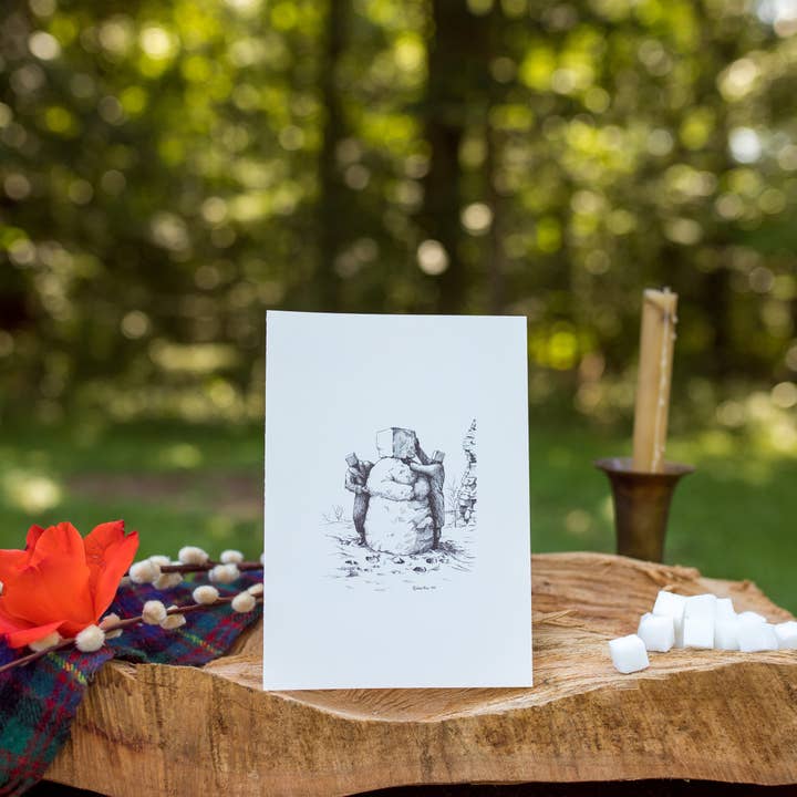 Sugarheads - Wholesale Season's Greetings Card - Snowman Whimsical Pen and Ink Greeting Cards