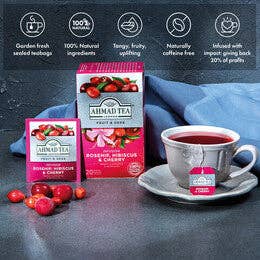 Ahmad Tea - Wholesale Tea Bags - 20 Teabag Rosehip, Hibiscus & Cherry1