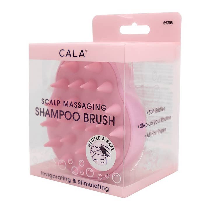 PINEAPPLE Beauty - Wholesale Hair Brush/Comb - CALA 69305 PINK Scalp Massaging Shampoo Brush - 6pc