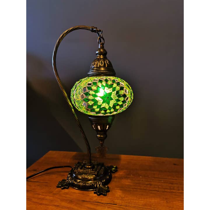 Import Corner - Wholesale Accent/Desk Lamp - 95711-20: BOXED TURKISH MOSAIC GOOSENECK W/ 7" PRESSED SHADE3