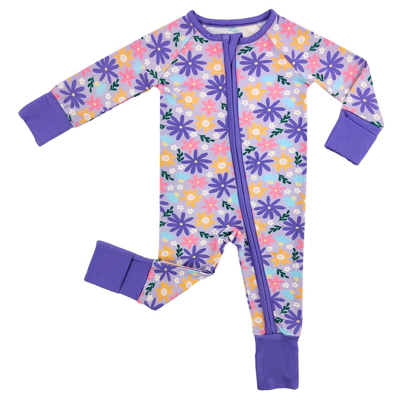 Little One Shop - Wholesale Sleepsuit - Baby - Lavender Blooms Bamboo Sleeper10