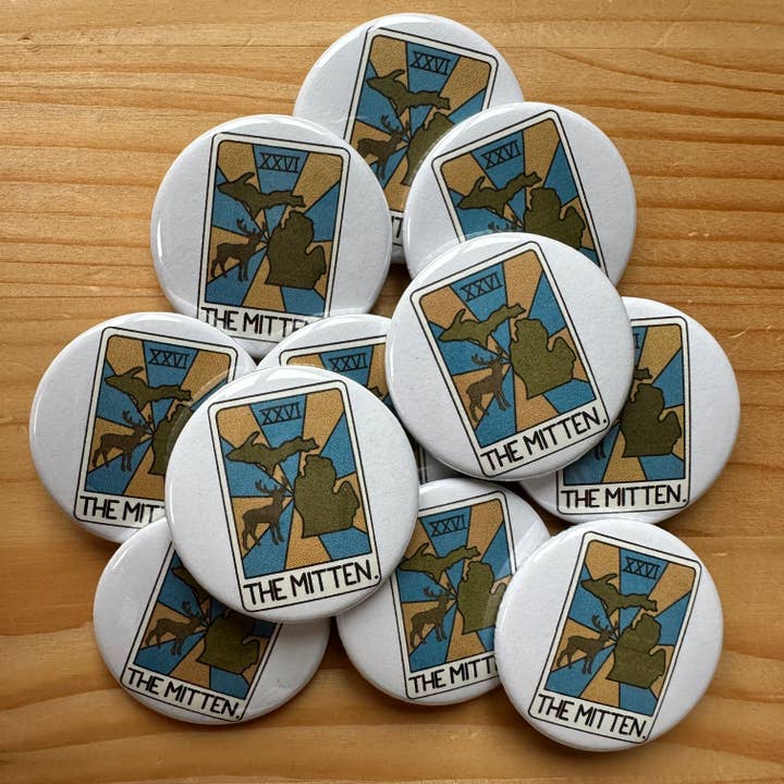 Botón de carta del tarot de La Manopla (Michigan) para venta al por mayor de Craftinista Girl