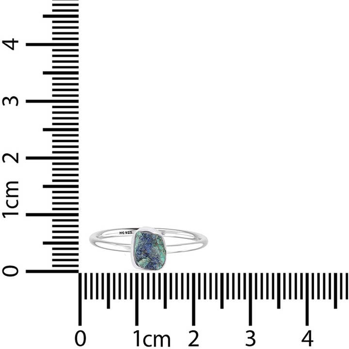 Nature Crafts – Engroshandel Solitairering – Naturlige Azuritmalakit stabelbare ringe i 925 sølv2