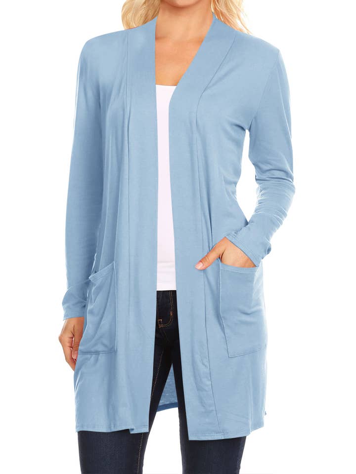 MOA COLLECTION - Wholesale Cardigan - Women's - Women's Long Sleeves Casual Solid Outerwear Sweater Cardigan15