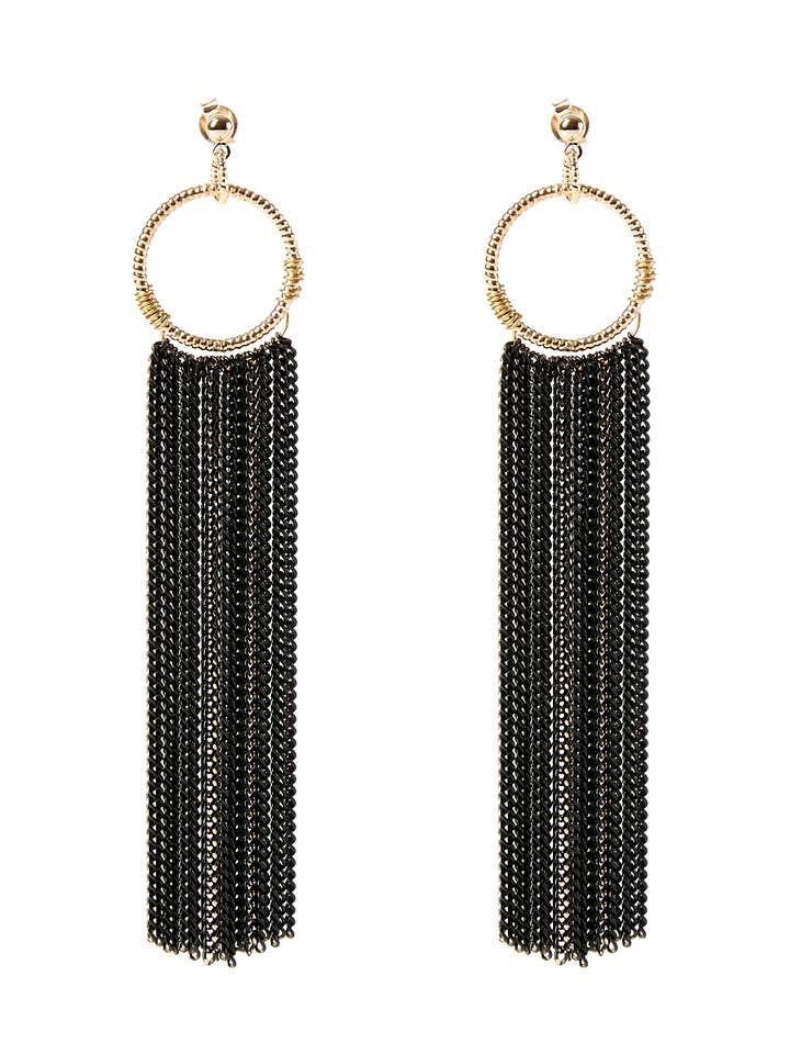 Mitternachtsschwung Quastenohrringe 14k vergoldet 2 Farben für den Großhandel von Le Zohar