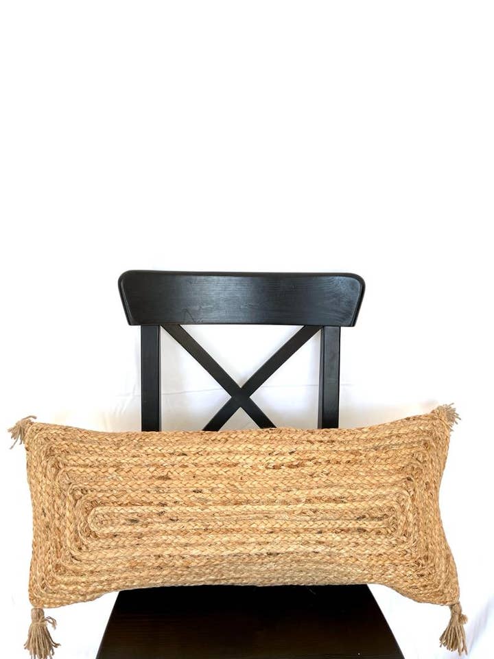 Handmade Braided 12 X 28 Jute Cushion Cover for wholesale by Urban Adorn