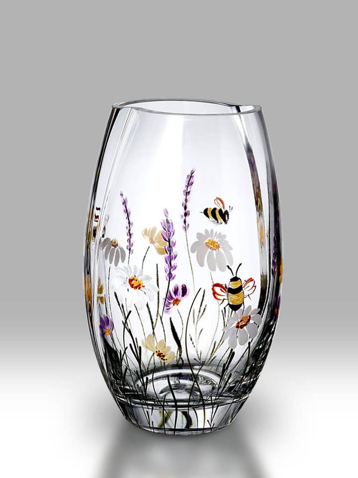 Abeilles & Fleurs - Vase Rond 20 cm pour la vente par Nobile Glassware Ltd.