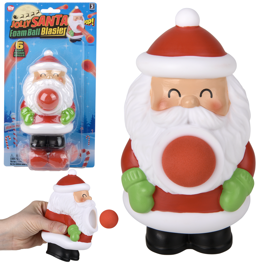 The Toy Network - Wholesale Classic Toy - Kids - SANTA FOAM BALL BLASTER  5.5"5