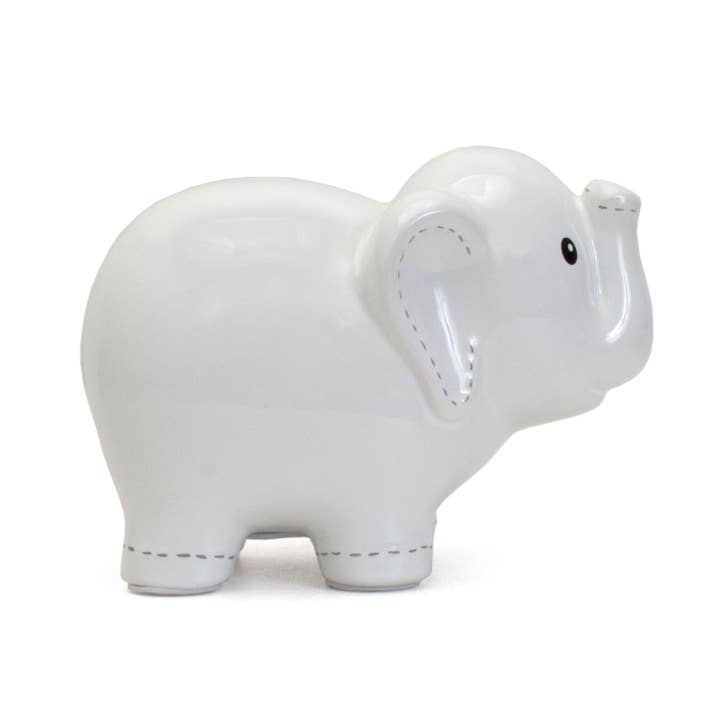 Child To Cherish® - Wholesale Money/Piggy Bank - Kids & Baby - Large White Stitched Elephant Bank3