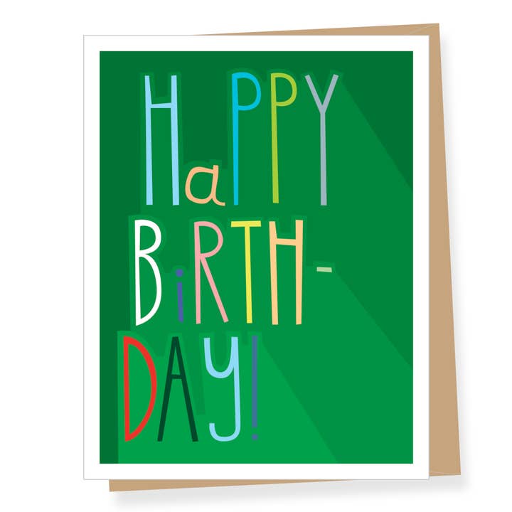Bunte Schrift, Geburtstagsgrußkarte für den Großhandel von Apartment 2 Cards