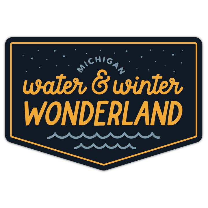 Michigan Water Winter Wonderland Waterproof Sticker for wholesale by Stuck on Michigan