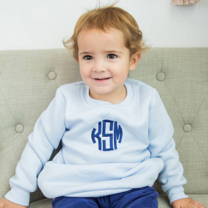 Love That Cotton - Venta al por mayor Sudadera - Niños - Sudadera de Cuello Redondo - Azul Bebé (LARGO EXTENDIDO)