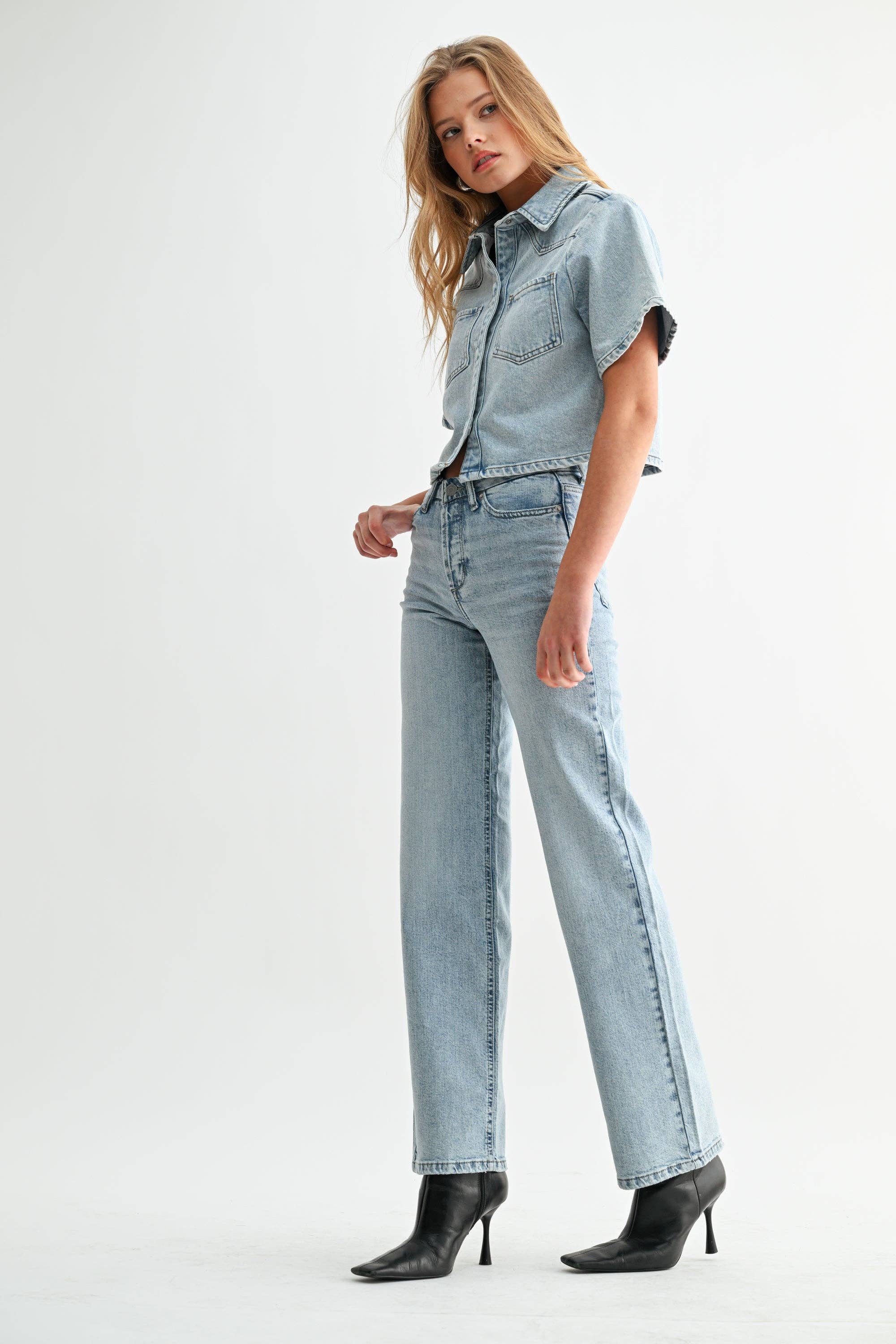 Jemina Denim - Wholesale Jeans - Women's - High Rise Hidden Waistband Straight3