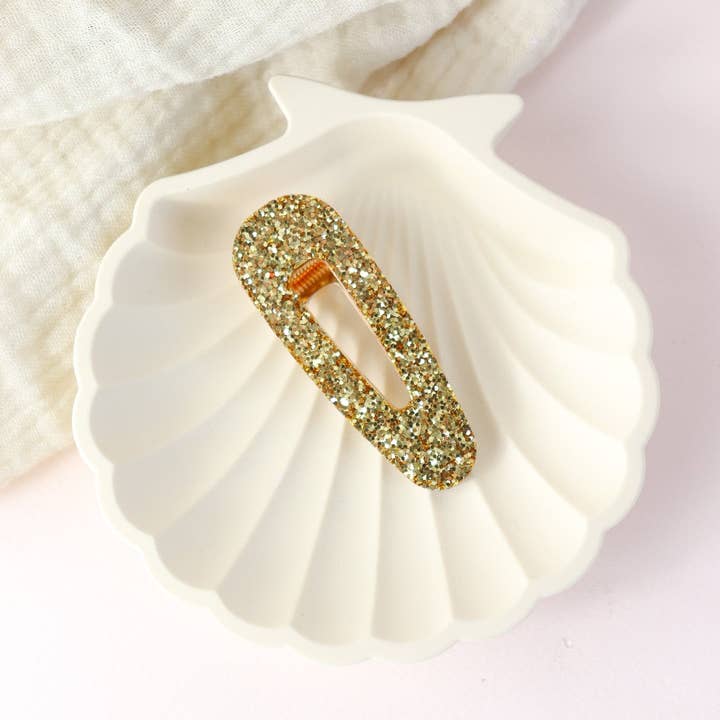 CG Home - Wholesale Barrette - Women's - Large gold glitter triangle hair clip0