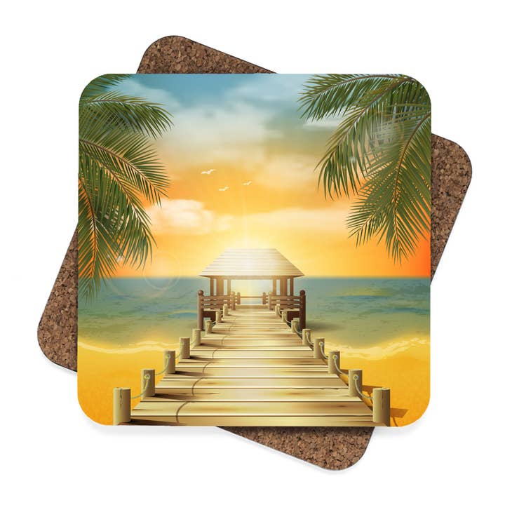 Der Blick vom Pier Coaster Set für den Großhandel von Almcleary