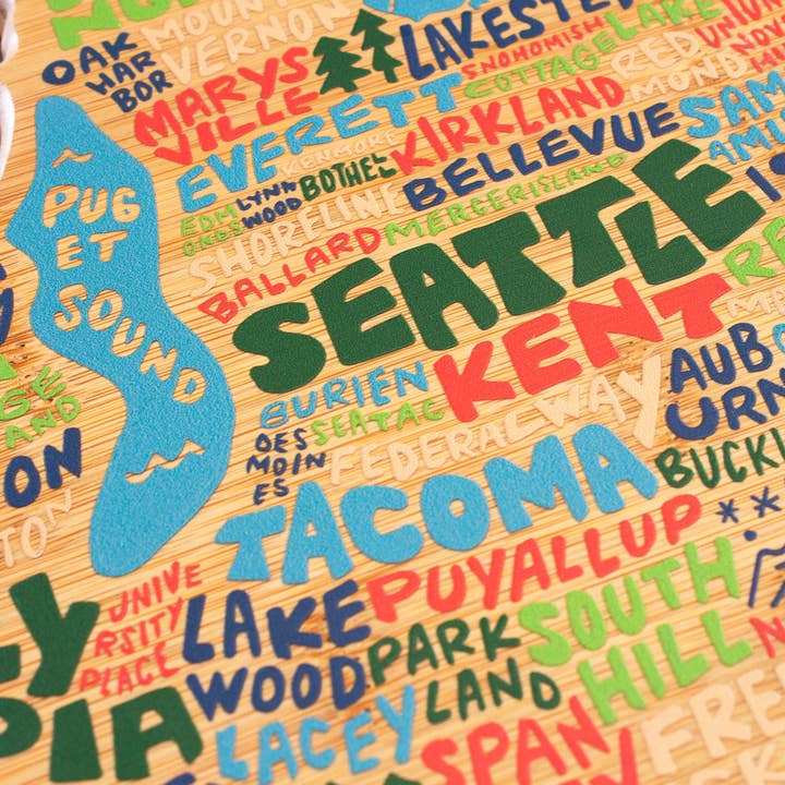 Totally Bamboo - Wholesale Cutting Board - Washington Cutting Board with Artwork by Wander on Words™1