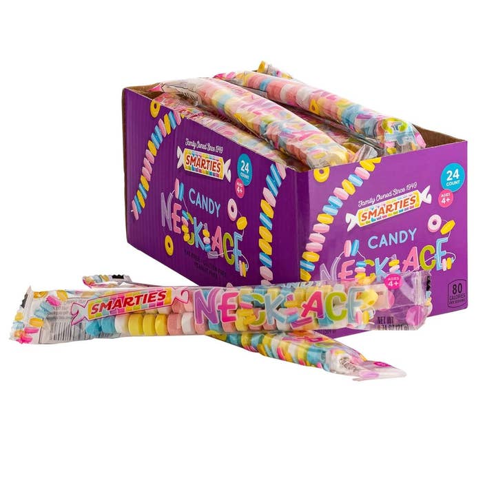 Smarties Candy Necklaces 24 ct. for wholesale by Sugar Bear Candy
