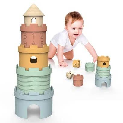 Janee Rose - Wholesale Stacking Rings Game - Baby - Montessori Educational Stacking Castle Toy