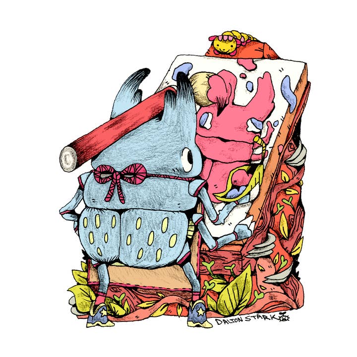 Painting Beetle Sticker for wholesale by Dalton Doodles