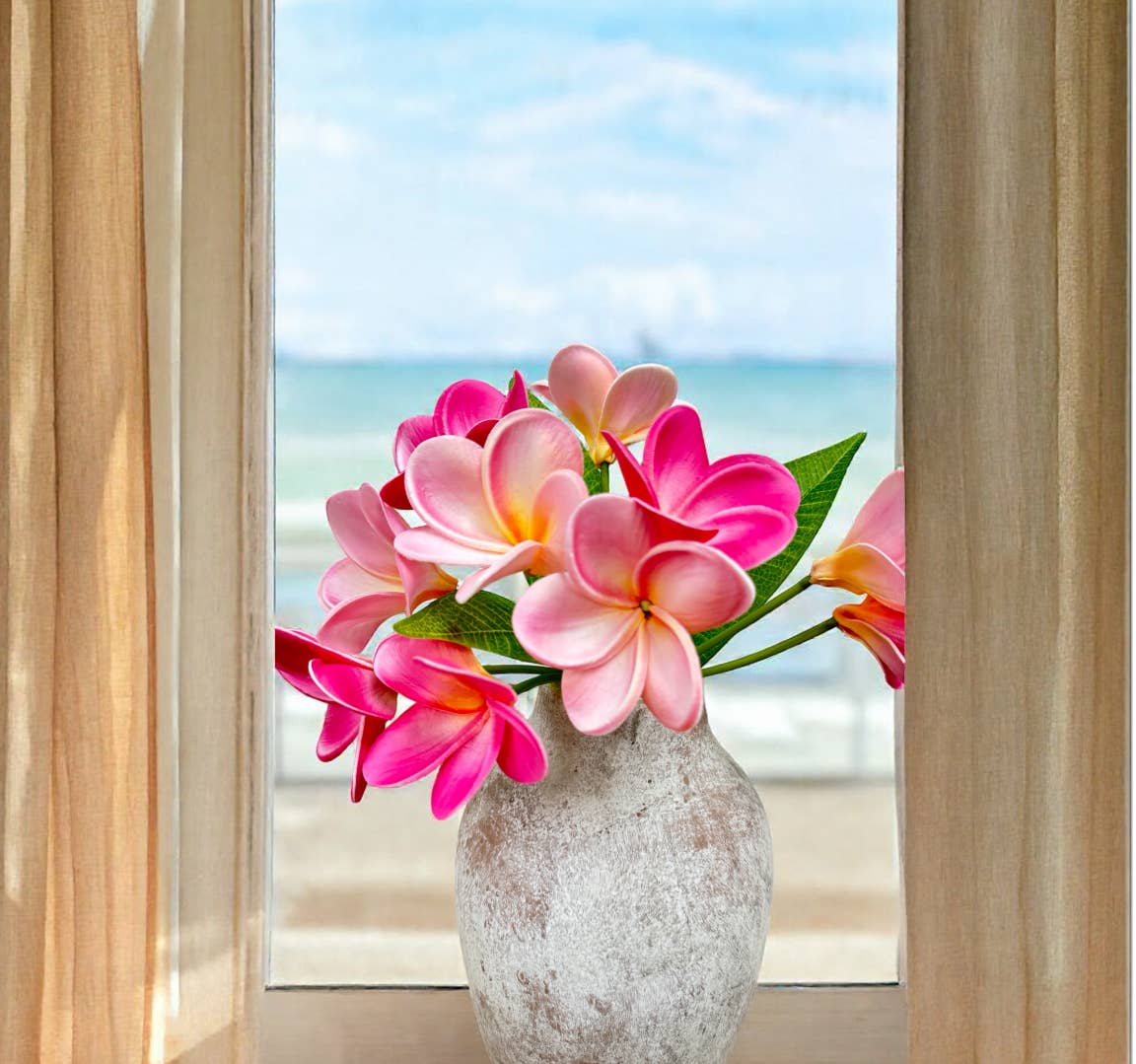 Angel Isabella – wholesale Konstgjorda blommor – 10-stjälkar bunt - Ultra realistisk tropisk plumeria frangipani10