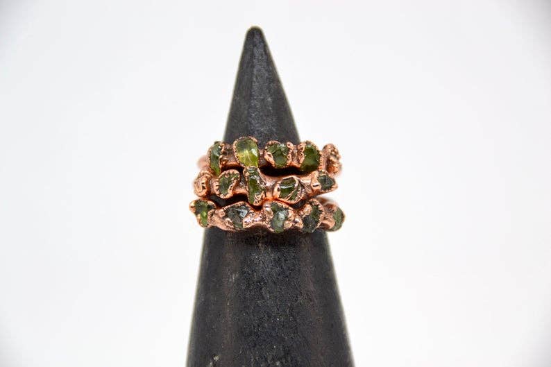 Daddy Daughter Jewelry - Wholesale Multi-Stone Ring - Peridot Multi-Stone Ring | Copper August Birthstone5