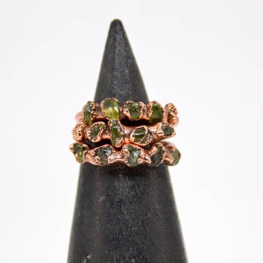 Daddy Daughter Jewelry - Wholesale Multi-Stone Ring - Peridot Multi-Stone Ring | Copper August Birthstone5