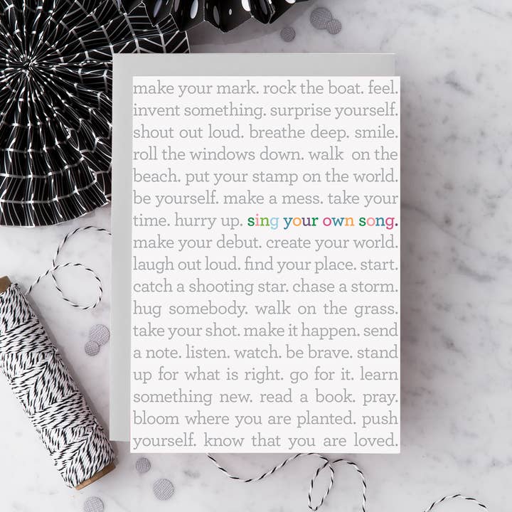 Design With Heart - Wholesale Everyday Greeting Card - “Sing Your Own Song" Greeting Card